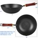 Souped Up Recipes 10 Inch Carbon Steel Wok For Electric, Induction and Gas Stoves (Lid and User Guide Video Included)