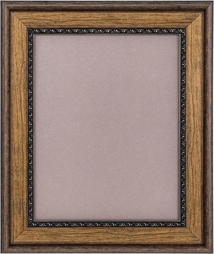 Brown Classic Picture Frames for Display 11x14 inch Painting, Artworks, Polystyrene Frames with Acrylic glass and MDF Back, Wall Mount Photo Frames 11x14 for Home Decor