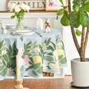 Horaldaily Easter Tablecloth 70 x 70 Inch Round Easter Eggs Bunny Ferns