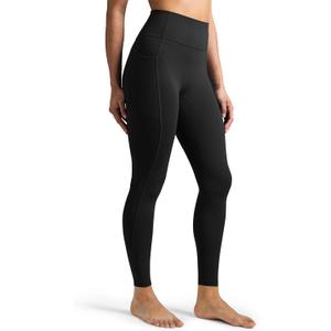 Colorfulkoala Women's Dreamlux High-Waisted No Front Seam Yoga Leggings with Pockets (Medium, Black)