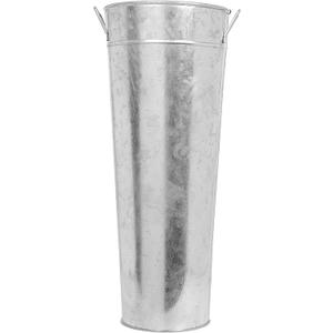 Hosley Galvanized French Bucket Vase with Handles 6" Diameter x 15" H - Perfect for Weddings, Parties, Country Picnics, Floral Arrangements, Tableware Storage, or Candle Gardens - Rustic Farmhouse Decor (Silver)