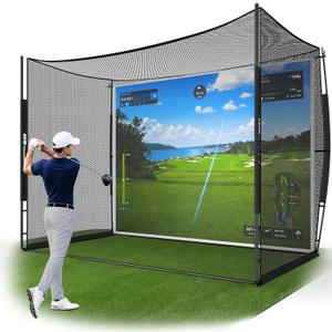 Haokelball Golf Practice Net 10x8FT Driving Hitting Net & Simulator Cage