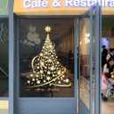 3 x YHW 2x3ft Christmas Tree Window Clings Stickers for Glass, Extra Large Golden Xmas Windows Static Stickers, DIY Wall Window Door Mural Showcase Decal Sticker (1 Pack)