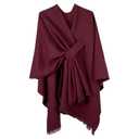 Women's Elegant Shawl Wraps Pashmina Scarf Blanket Cape Soft Open Front Poncho Sweater for Spring Fall Winter (Red)