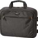 Amazon Basics Laptop Tablet Carrying Case with Shoulder Strap and Grab Handles, 14-inch, Black, Compartments for Storage