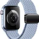 Qimela Sport Loop Compatible with Apple Watch Band 38mm 40mm 41mm 42mm 44mm 45mm 46mm 49mm for Women Men,Magnetic Strap Stretchy Braided Wristband for iWatch Series 11 10 9 8 7 6 5 4 SE Ultra 3 2 1, Blue