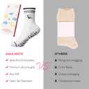 2 x COOLMATE Pilates Socks with Grips for Women, Yoga Socks, Crew Non Slip Women for Barre, Pilates Gifts for Women