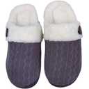 Women's home slippers Unisex home slippers Daily warm memory cotton flat bottom anti slip plush lining slippers, 40/41