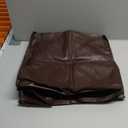 Pouf Ottoman - Unstuffed Handmade Faux PU Leather Moroccan Style, Eco-Friendly Pouf Cover with Storage Potential, Foot Rest for Living Room, Floor Chair Gifts for Men & Women (Coffee Brown)