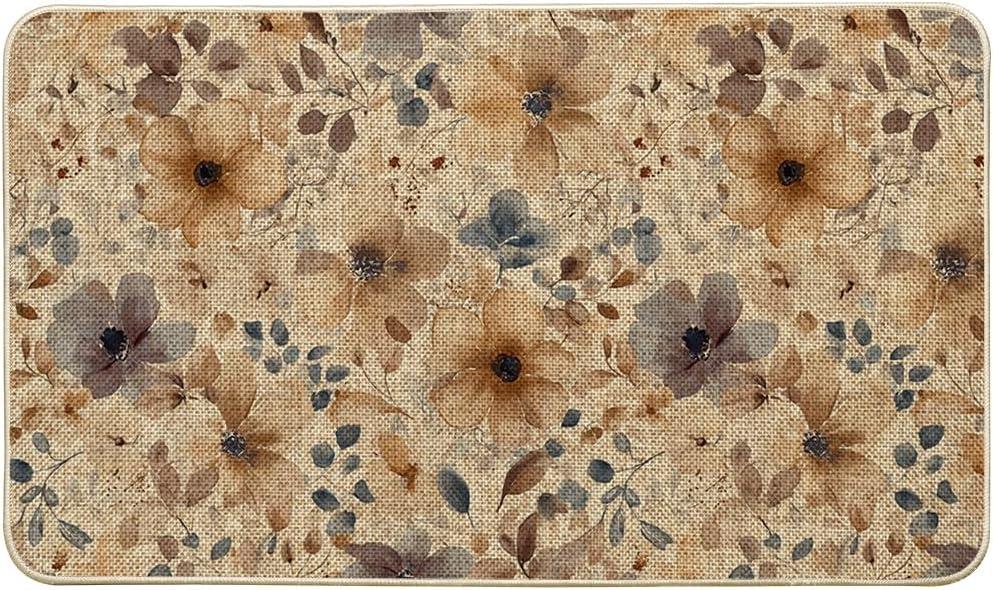 Artoid Mode Floral Flowers Spring Doormat,Home Decor Door Mat Low-Profile Switch Rug Floor Mat for Indoor Outdoor 17x29 Inch