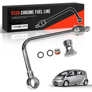 8126 Chrome Single-Feed Fuel Line Kit w/ 3/8" Barb Fitting | Direct Replacement for OEM Part #8126 | Easy Installation