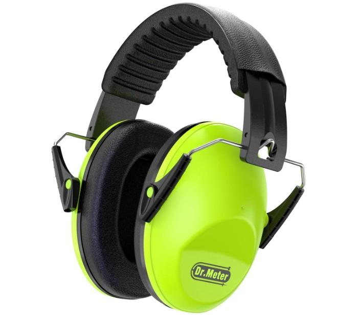 Ear Muffs for Noise Reduction: 27.4SNR Noise Cancelling Headphones for Kids Adults, EM100 Adjustable Hearing Protection Earmuffs for Monster Jam, Autism Sensory, Concerts, Fireworks (Green)