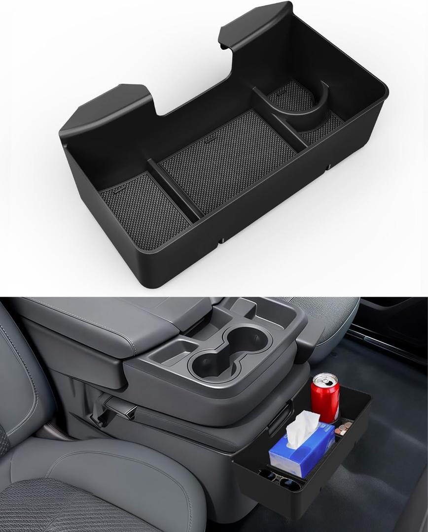 Center Console Hanging Organizer Box with Compartments Compatible with 2019-2026 Chevy Silverado/GMC Sierra 1500, 2020-2026 Silverado/Sierra 2500HD 3500HD Accessories (Split-Bench Folding Seat Only)