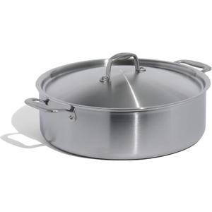 Made In Cookware | 10 Quart Stainless Steel Rondeau Pot w/Lid | 5 Ply Stainless Clad | Professional Cookware | Crafted in Italy | Induction Compatible