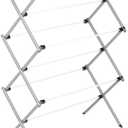 Honey-Can-Do Deluxe Metal Collapsible Clothes Drying Rack, 50 lbs, 29" x 14.2" x 42.1", White & Grey