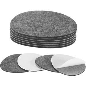 M METERXITY 10-Pack Lamp Base Felt, 3.5 Inch Dia. 2mm Thick Self Adhesive Round Fabric Felt Pads for Lamp/Furniture/DIY, Non-Slip Fiber Backed Patch Circles with Adhesive Backing [Grey]