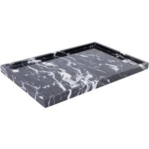 100% Natural Marble Serving Tray Luxury Calaccata Viola Marble Storage Tray for Home Decor Stone Tray for Bathroom/Kitchen/Vanity/Dresser,Plate Holder for Tissues, Candles, Towel