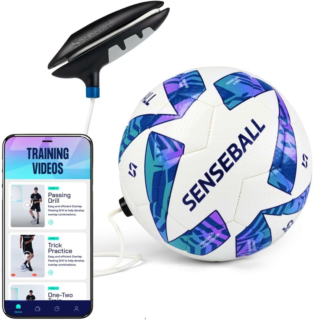SenseBall Soccer Ball & App All-Level Size 3 | Daily Training Equipment for Young Players | Improve Skills & Control with Professional Soccer Coach Program 50+ Exercise Videos