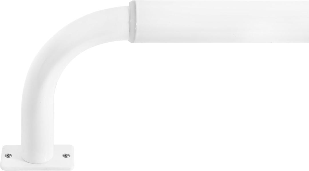 Meriville 1-Inch Diameter Wrap Around Blackout Curtain Rod, 84-Inch to 120-Inch, Glossy White Finish