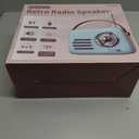 Vintage Bluetooth Speaker with FM Radio - Portable Wireless Boom Box, Over 20 Hours Battery Life Retro Radio (Bluetooth/FM/AUX/USB), Rich Bass, for Home, Office, Camping & Gifts (Beige)