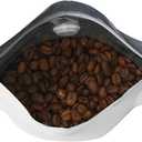 Pack of 50 White Kraft Paper Coffee Bags with Degassing Valve, Stand-up Coffee Pouches in Food Grade with Resealable Zipper Lock (8oz, 0.5lb, 50 Pieces)