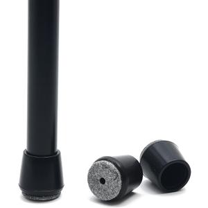 Furnigear 3/4" Chair Leg Tips Caps with Felt Chair Leg Floor Protectors for Hardwood Floors Chair Leg Sliders, Felt Pads for Stool Leg Folding Metal Chair Leg Tip Cover Replacement Round Black 16 Pack