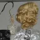 20s Finger Wave Wig - Women's Blonde Flapper Vintage Short Curly Wig + Accessories