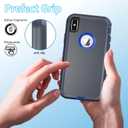 Defender Case for iPhone Xs Max, Heavy Duty Shockproof Dustproof 3 in 1 Rugged Protective Bumper Cover, Military Grade Drop Protective Phone Case (Blue)
