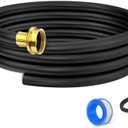 12FT Dehumidifier Drain Hose with 3/4 Inch FHT Connector, Featuring Rust-Resistant Brass Fittings for Leak-Proof Connection, Perfectly Compatible with Most Dehumidifier Brands