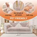 Waterproof Dog Bed Cover Non Slip Couch Covers for Dogs Washable Soft Faux Fur Sofa Cover Couch Covers for 3 Cushion Couch Sofa Pet Friendly (Khaki)