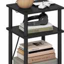 Furinno Just 3-Tier Night Stand with Charging Station, Black Espresso