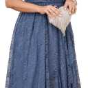 SCOMCHIC Womens Plus Size Wedding Guest Dress Formal Lace Wrap V Neck High Low Short Sleeve Cocktail Maxi Dresses -4XL (Grey Blue)