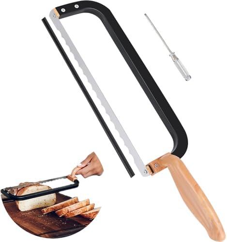 Ittnim Bread Knife for Homemade Bread Bow Knife 16", Bread Saw Sourdough Slicer Aluminum Alloy Sourdough Cutter Suit for Left & Right Handed People to Cut Baguettes Vegetables Fruits 1Count