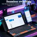 Foldable Keyboard with Backlit, Ultra Light Portable Wireless Keyboard with Adjustable Angle Stand & Leather Case,Compact Travel Bluetooth Keyboard for iPad mini,iPhone, Windows, iOS & Android