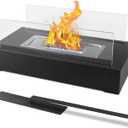 Table Fire - Upgraded Safer Gel Fuel fire Pit -, Gift for Home Decor, Balcony, Yard, Birthday, Mum and WeddingsFriday Nights (2-Glass Black)