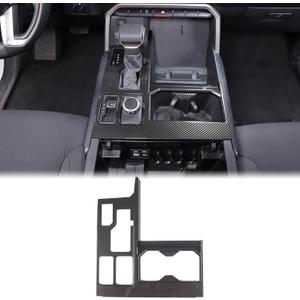 Aunginsy Car Central Control Gear Shift Panel Cover Cup Holder Trim Fit Toyot@a Tundra/Sequoia 2022-2025 Car Gear Shifter Console Anti-Scratch Panel Frame Decorative Sticker Protection ABS Accessories