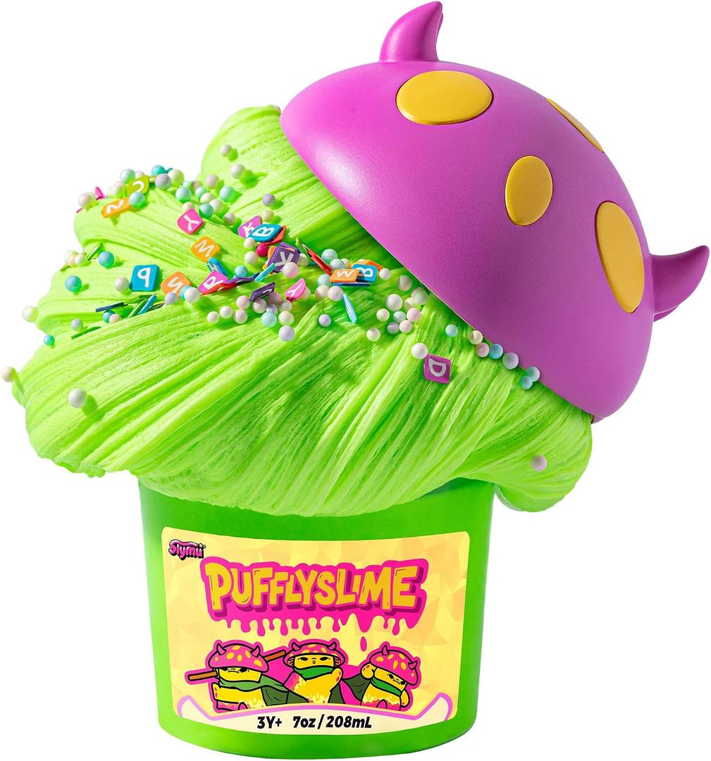 Puffly Slime Mel Fizz - Cloud, Green, Sensory Fidget Toys, Stress Relief, ASMR Toys, Party Favors for Kids, Birthday Gifts for Girls and Boys, Goodie Bag Stuffers