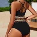 Women's High Waisted Ribbed Bikini Set Two Piece Crop Top High Cut Swimsuit Criss Cross Back Bathing Suit (Pink, S)