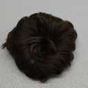Natural Curly Replacement Wiglet Hairpiece 13x13cm Short Clip in Wavy Hair Topper for Women with Thinning Hair Dark Brown Color (9"-10")