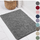 KANGAROO Bathroom Rugs, Chenille Soft Absorbent Bath Rug, Shaggy Shower Mat, Quick Dry Machine Wash Bathmat, Plush Carpet Mats for Tub, Bathtub and Room Home Decor Accessories, 30x20, Gray