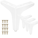 4 Inch Metal Furniture Legs, Set of 8 Modern Diamond Triangle White DIY Replacement Feet Corner Legs for Cabinet, Sofa, Sideboard, Couch, Dresser Makeover