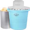 Nostalgia Electric Ice Cream Maker - Old Fashioned Soft Serve Ice Cream Machine Makes Frozen Yogurt or Gelato in Minutes - Fun Kitchen Appliance - Blue - 4 Quart