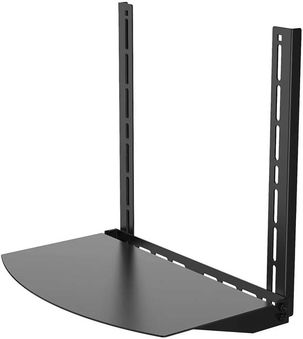 TV Wall Mount Shelving Bracket, Under Above VESA Back of Wall Mount Shelf Bracket, DVD Player, Cable Box, Stereo, and AV Component, Black