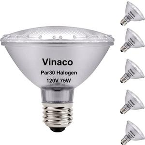 Vinaco PAR30 Short Neck 75W, 6 Pack High Output Halogen Flood Light Warm White 2800K, Dimmable, Long Lasting Flood Light Bulb 120V with E26 Base for Indoor/Outdoor