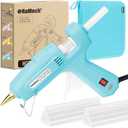 ROMECH Full Size Hot Glue Gun with 60/100W Dual Power and 21 Hot Glue Sticks (7/16"), Fast Preheating Heavy Duty Industrial Gluegun with Storage Case for Crafting, DIY and Repairs (Cyan)