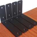 2 Pack - L 6" x H 4" x W1.5, 5mm Thick Black L Shelf Bracket, Iron Shelf Brackets, Metal Shelf Brackets, Floating Shelf, Shelf Supports with Screws