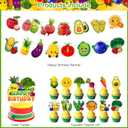 2 x Fruit Birthday Party Decorations Kit,Summer Fruit Party Supplies,Fruit Sensory 1st Backdrop Cake Topper Birthday Banner Colorful Balloons for Dancing Fruit 1st Baby Shower Party Supplies Decor