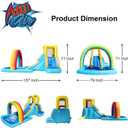 Action Air Inflatable Water Slide, Bounce House with Slide for Wet and Dry, Kids Backyard Waterpark for Summer Fun, Rainbow Splash Pool for Age 3-8, Love for Kids, 157x79x71 inches