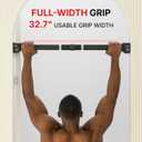 TRAHERE Doorway Pull Up Bar, Patented Flat Structure with Uninterrupted Full-Length Grip, Extra Wide 26.8–32.7", 573 lbs Capacity, Adjustable 31.8–36.6" Doorways, Tool-Free Installation