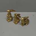 Resin Gold Bunny Decor Rabbit Figurines, Small Easter Bunny Figurine Set of 3, Easter Rabbit Statues for Spring Tabletop Decor